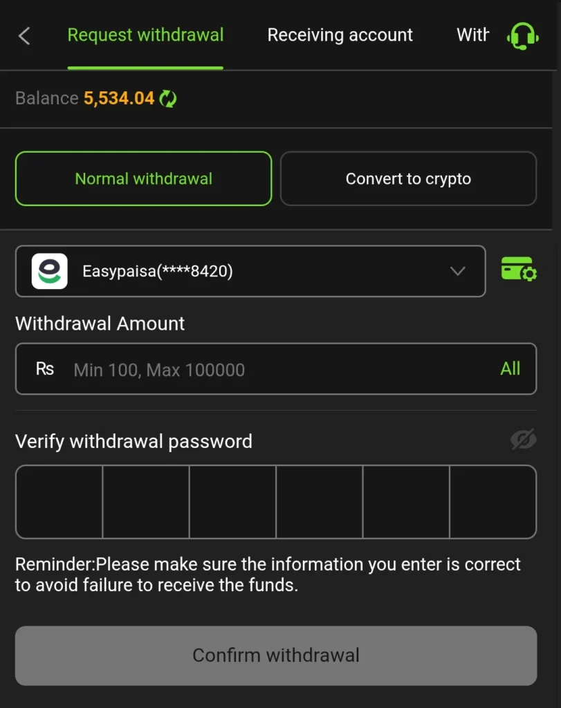 Y999 Game Download (y999.com Official App) for Pakistan 16 Y999Game Withdraw Method